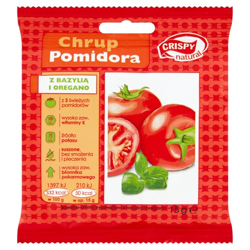 Crispy Natural Sušené paradajkové lupienky s bazalkou a oreganom 15 g