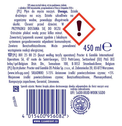 Fairy – Prostriedok na umývanie riadu, 450 ml – Citrón
