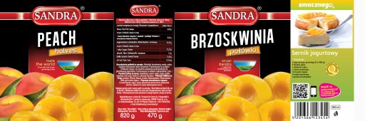 Sandra Peach polovičky v sirupe 850 ml