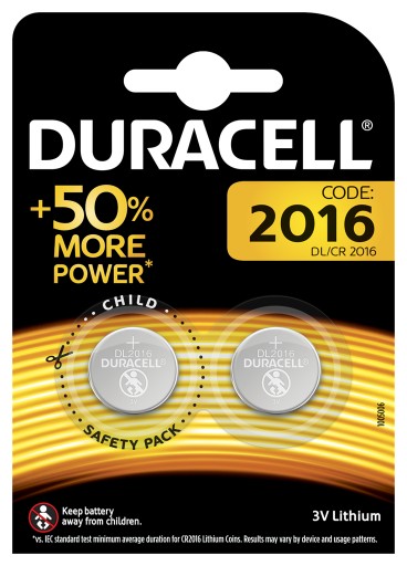 2x lítiová gombíková batéria Duracell CR 2016 DL CR2016 3V