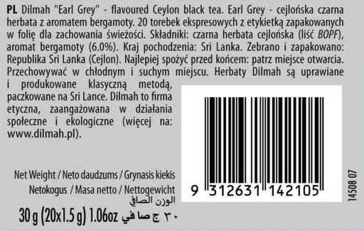 Dilmah Earl Grey 20 ex