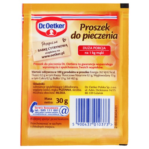 Prášok do pečiva Dr. Oetker 30 g dvojitá porcia na 1 kg múky