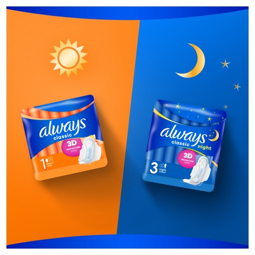 ALWAYS CLASSIC VERNIGHT hygienické vložky s krídelkami Veľkosť 3 SUPER ABSORBENT 8 kusov
