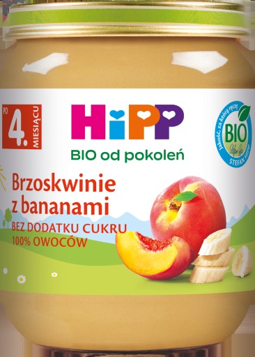 Broskyne s banánmi po 4 mesiacoch HiPP BIO 125g