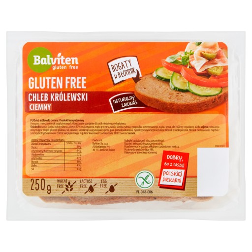 Balviten Bezlepkový tmavý kráľovský chlieb 250G