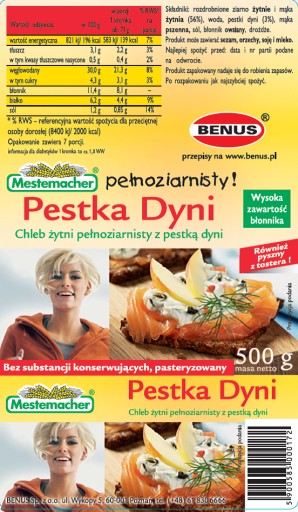 Benuš Ražný chlieb s tekvicovými semienkami 500 g