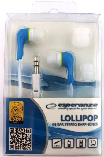 EH146B Lollipop modré slúchadlá do uší Esper