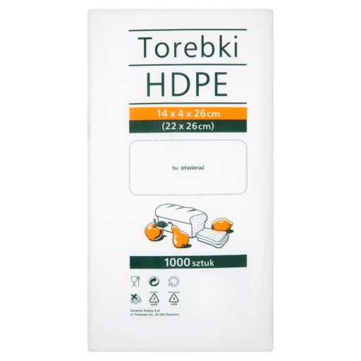 HDPE sáčky na raňajky 14 x 4 x 26 cm 1000 ks