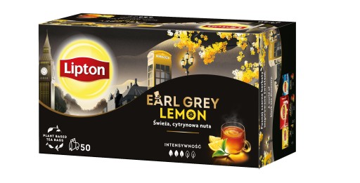 LIPTON EARL GREY LEMON express čierny čaj s citrónovou príchuťou 50T