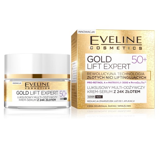 Luxusný multivýživný krém Eveline Gold Lift Expert 50+