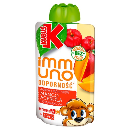 Kubuś Immuno Apple Mango Mrkvová pena 100g 10 ks