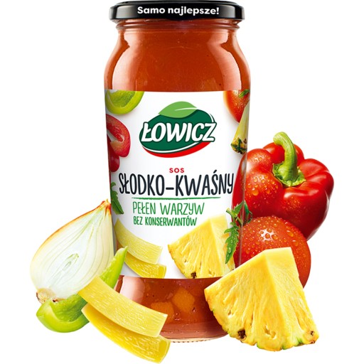 Sladkokyslá omáčka Łowicz s kúskami ananásu 500g