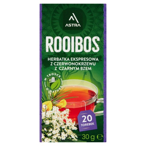 Bylinkový čaj vo vrecúškach Astra Rooibos baza čierna 20 ks x3
