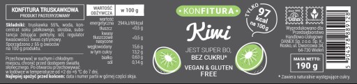 Kiwi džem bez cukru, zdravá, nízkokalorická diéta, 190 g Devaldano