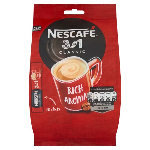 NESCAFE 3v1 klasická instantná káva 10 vrecúšok