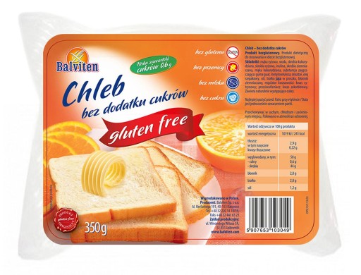 Balviten chlieb bez pridaného cukru, bezlepkový 350G