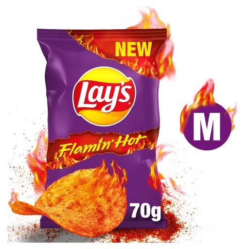 Lay's Flamin' Hot Potato chips s veľmi pikantnou príchuťou 3x 70 g