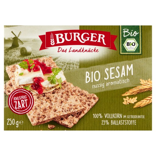BIELY RAŽNÝ CHRÁMKA CHLIEB SO SEZAMOVÝMI SEMIENKAMI, BIO, 250 g - BURGER