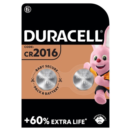 2x lítiová gombíková batéria Duracell CR 2016 DL CR2016 3V