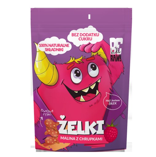Buďte Raw! Detské malinové želé s lupienkami 35 g