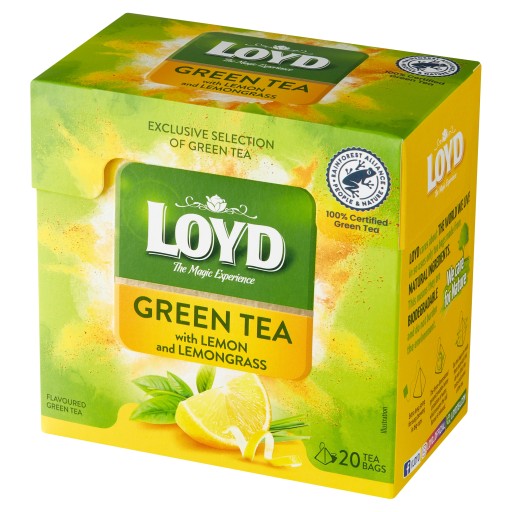 Zelený čaj v pyramídach Loyd lemongrass/citrón 20 ks
