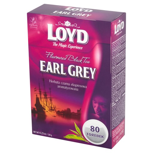 Čaj Earl Grey čierny vo vrecúškach Loyd 80 ks