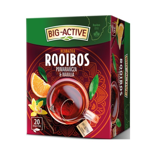 Big-Active rooibos čaj pomaranč a vanilka (20 sáčkov x 1,5g) 30g