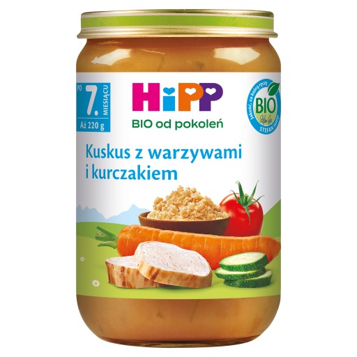 HiPP BIO Kuskus so zeleninou a kuracím mäsom po 7. mesiaci 220 g