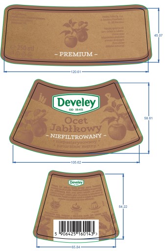 Develey Nefiltrovaný jablčný ocot 250 ml