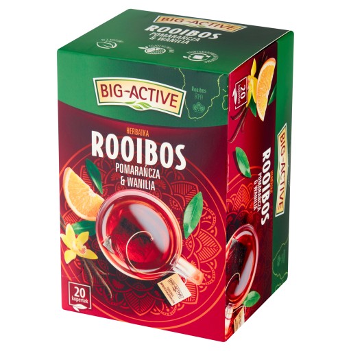 Big-Active rooibos čaj pomaranč a vanilka (20 sáčkov x 1,5g) 30g