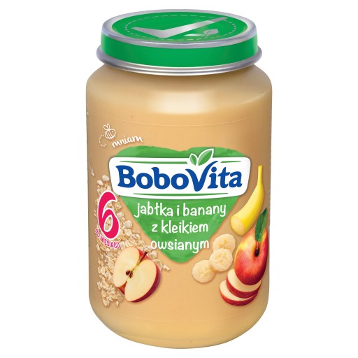 BoboVita Jablká a banány s ovsenou kašou po 6 mesiacoch 190 g