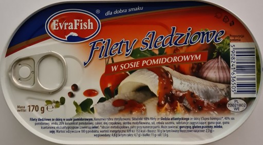 Evrafish filety zo sleďa v paradajkovej omáčke 170 g