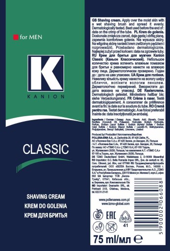 Kanion Classic krém na holenie 75 ml