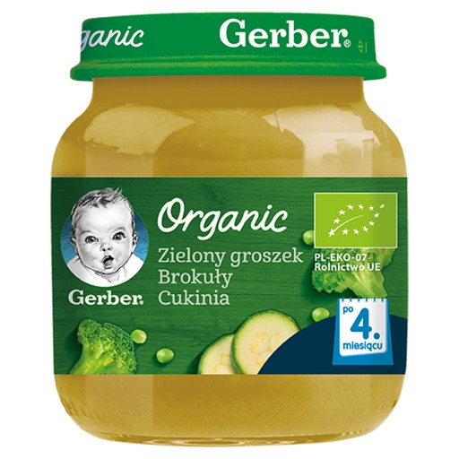 Gerber Bio zelený hrášok-brokolica-cuketa