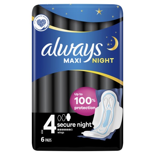 ALWAYS Classic MAXI NIGHT hygienické vložky s krídelkami veľkosť 4 SECURE NIGHT 6 ks