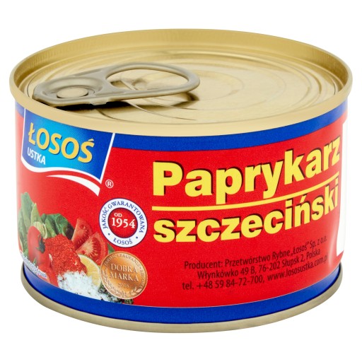 Rybie konzervy, sterilizované a pripravené na konzumáciu. Losos Ustka 0,17 kg