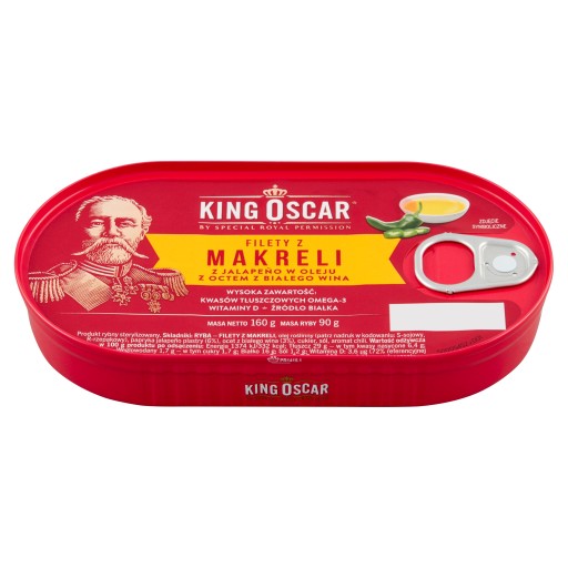 Filety z makrely s Jalapeno v oleji a bielom vínnom octe 160G King Oscar