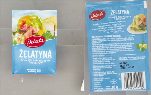 DELECTA Bravčová potravinárska želatína na ryby, mäso a dezerty 20 g