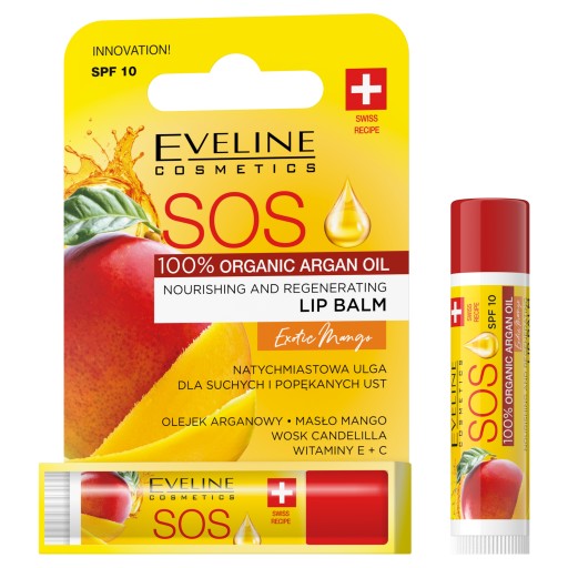 Ochranný rúž Eveline SOS Argan Exotic Mango