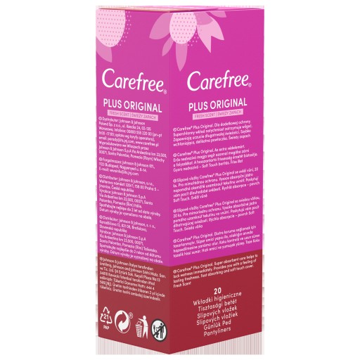 CAREFREE Plus Normal hygienické vložky svieža vôňa 20 ks