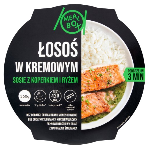 Jedlá Box Losos v smotanovej omáčke s kôprom a ryžou 360G