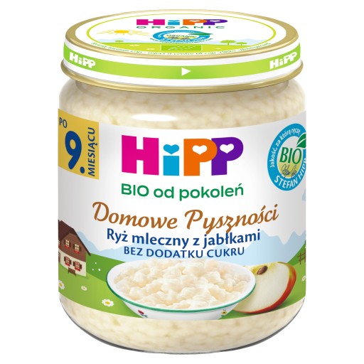 HiPP Mliečna ryža s bio jablkami, 200g