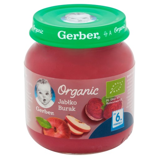 GERBER BIO Cvikla Jablkový dezert pre deti po 6 mesiacoch 125g