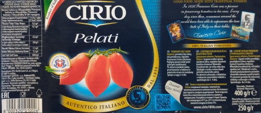Pelati paradajky celé, bez šupky, 400 g CIRIO
