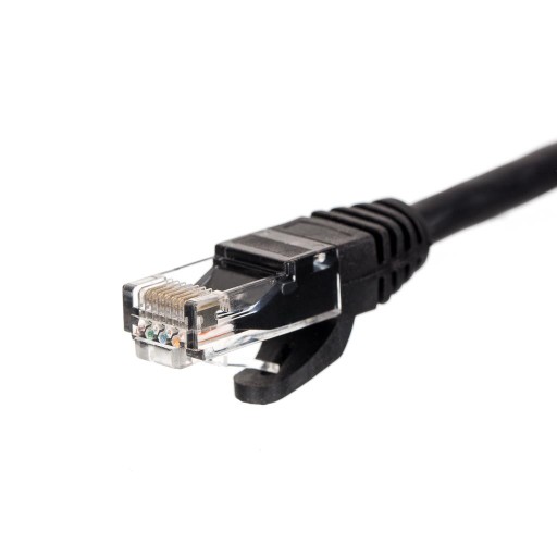 RJ45 prepojovací kábel, kat. 5e, 0,25 m, Netrack, čierny