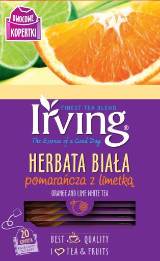 ČAJ BIELY POMARANČOVÝ S LIMETOU Irving 20 kusov