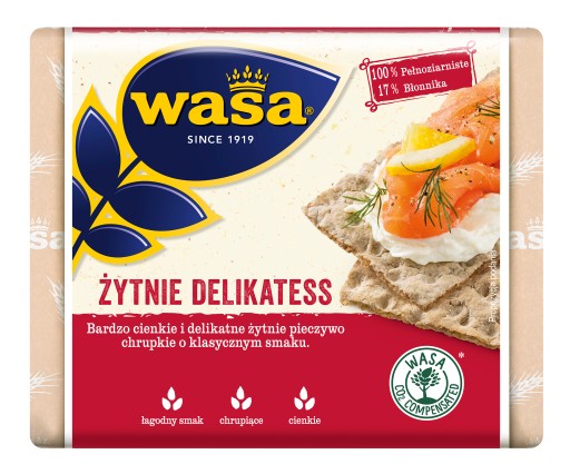 WASA DELICATE chrumkavý chlieb RAŽNÝ DELIKATESS 210G