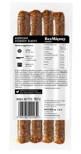 SLIZSKÉ KLOBÁSY BEZMÄSOVÉ 180 g - BEZMÄS
