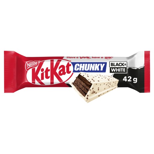 Vaflová tyčinka pokrytá bielym toppingom KitKat Chunky Black&White 42 g