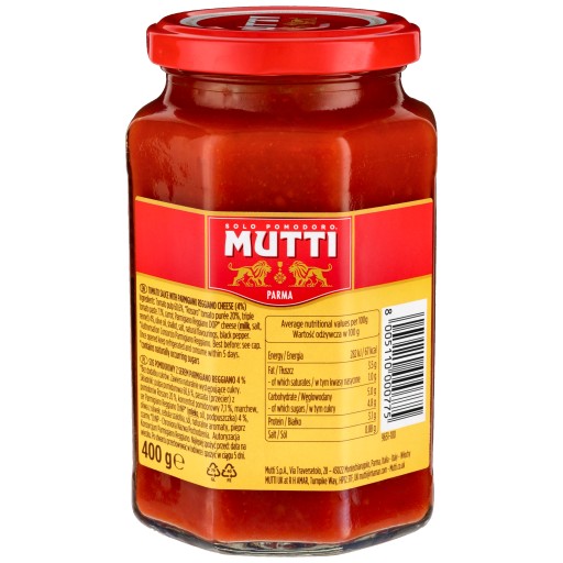 Paradajková omáčka so syrom Parmigiano Reggiano Mutti 400g